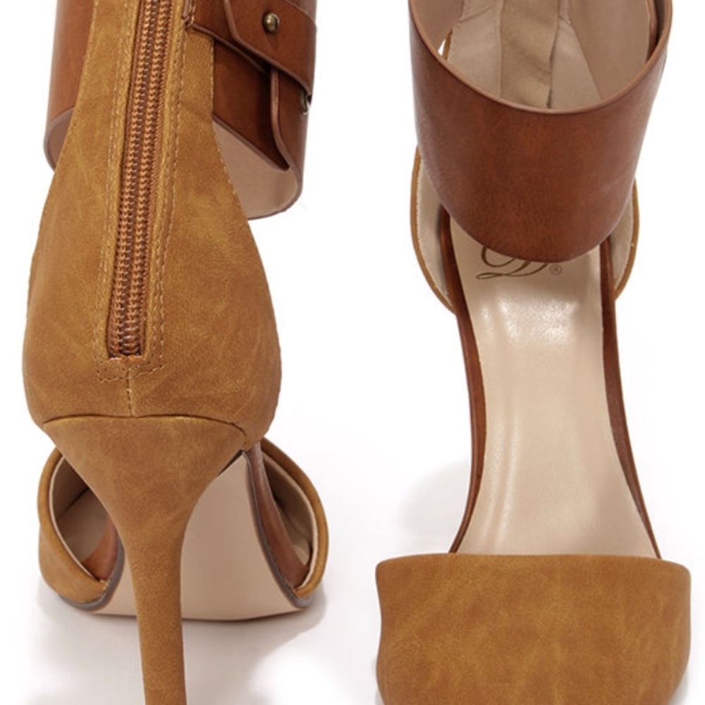 ➡️NEW⬅️ tan ankle cuff leather  heels size 11